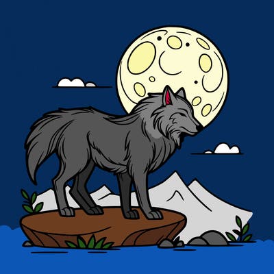wolf moonlight