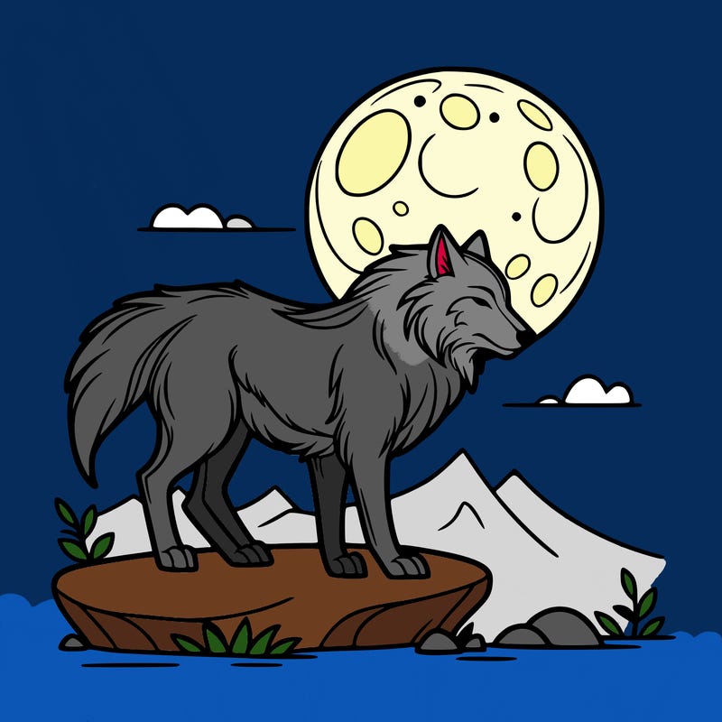 wolf moonlight