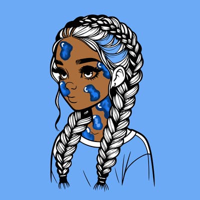 realistic girl with braids