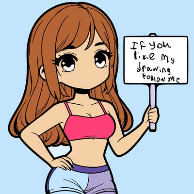 girl in a cute crop top holding a blank sign