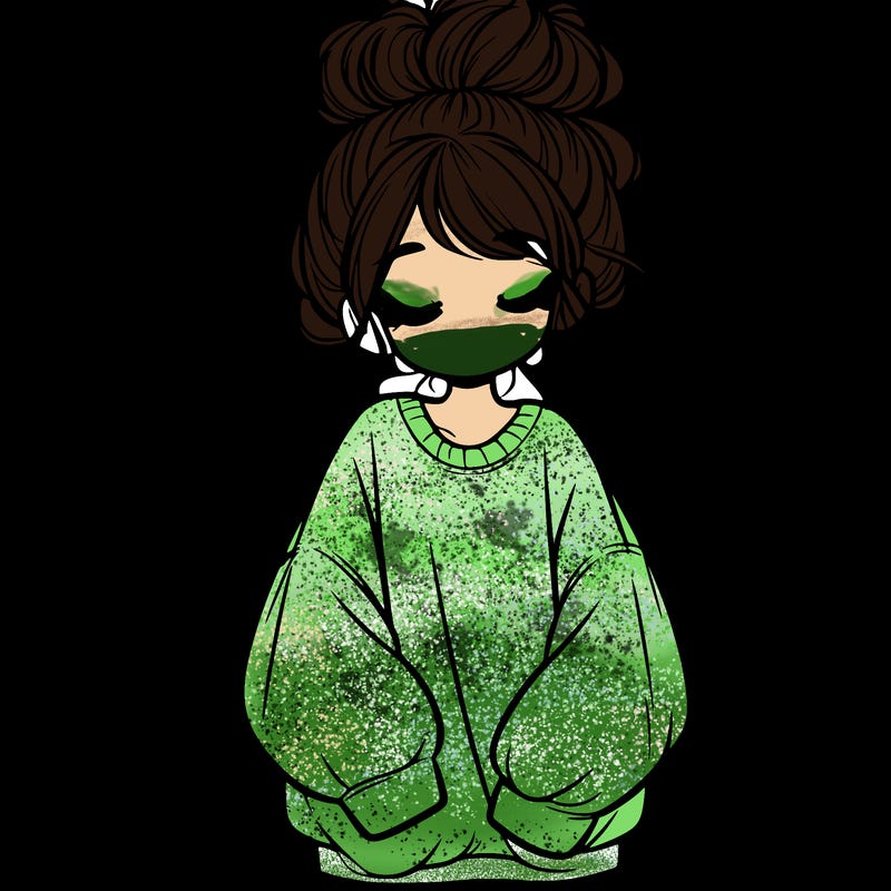 girl with baggy sweatshirt and messy bun