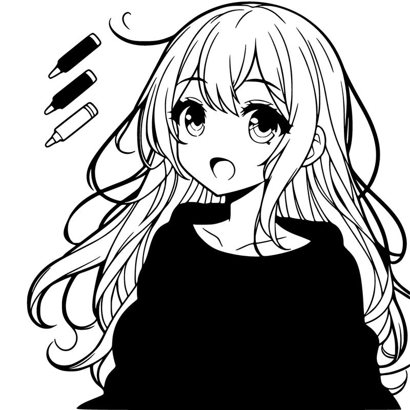 anime girl in black sweater