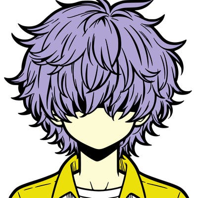 manga boy fluffy hair covering his eyes