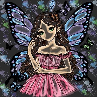 butterfly fairy realistic girl