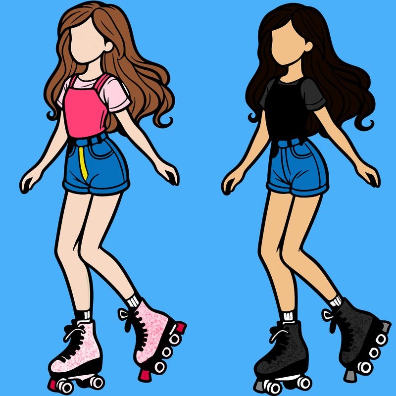 a girl in roller skates