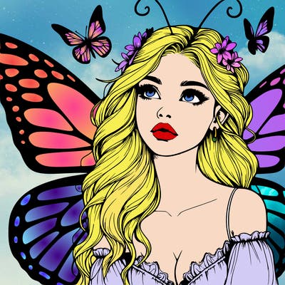 butterfly fairy realistic girl