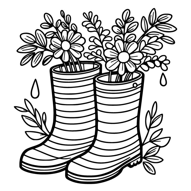 rain boots with flowers