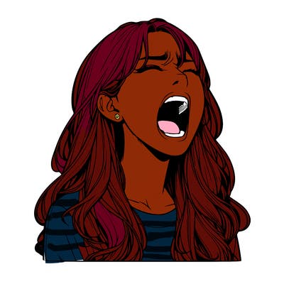 screaming realistic, girl