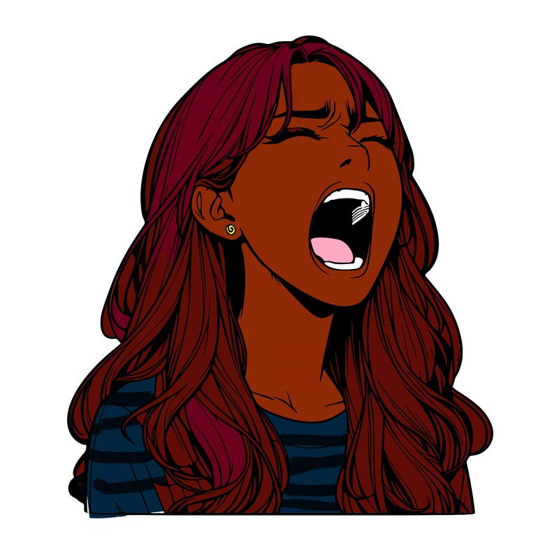 screaming realistic, girl