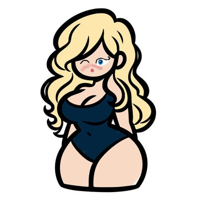 curvy woman with hair