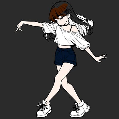realistic girl danceing
