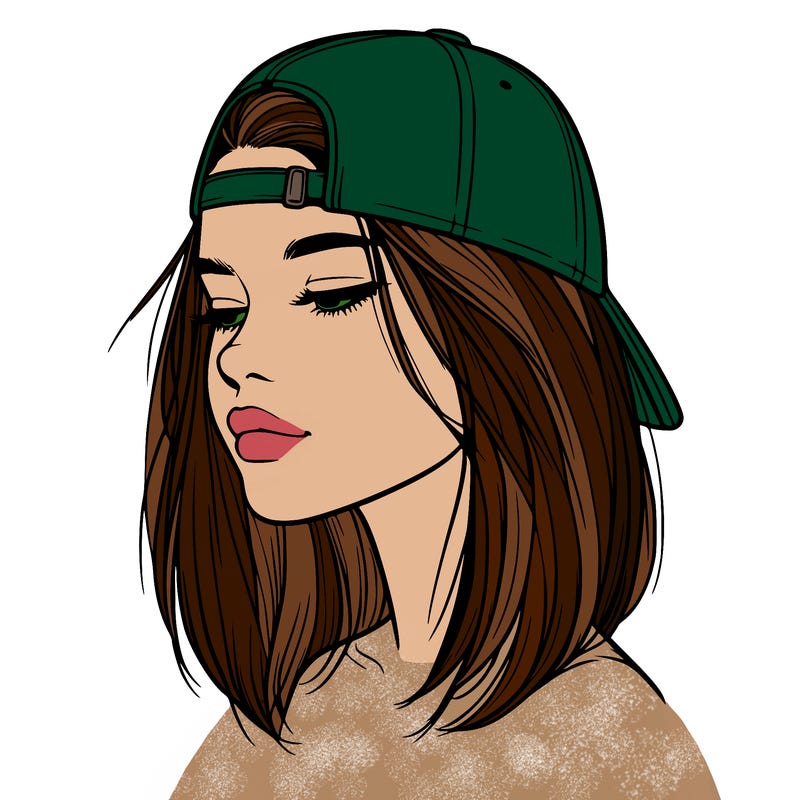 realistic  girl with a backwards hat