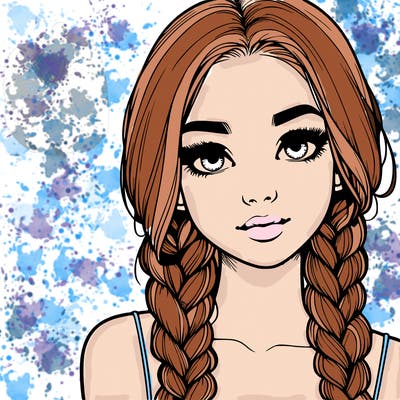 realistic girl with braids