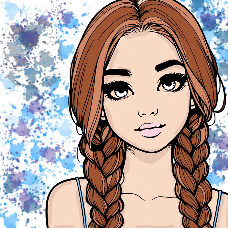 realistic girl with braids