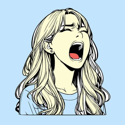 screaming realistic, girl