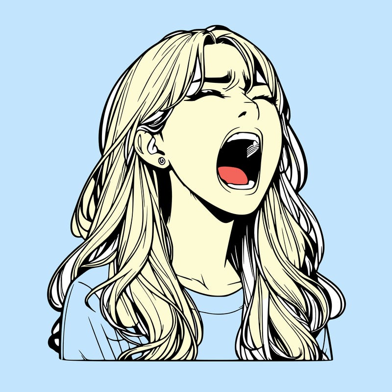 screaming realistic, girl