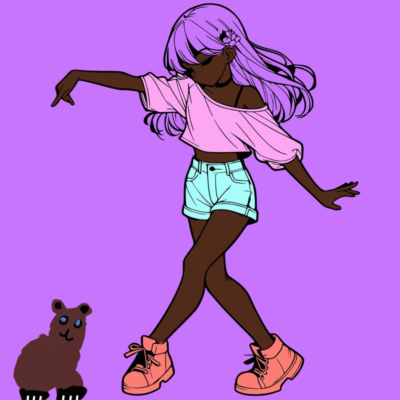 realistic girl danceing