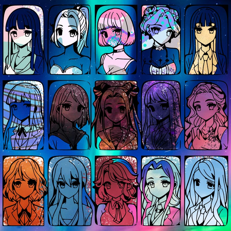 girls that look diffrent anime