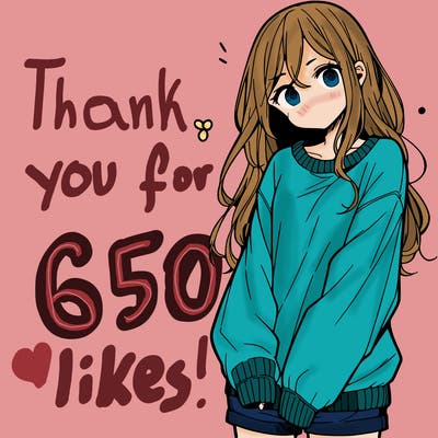 manga teen girl  in a sweater and baggy pants