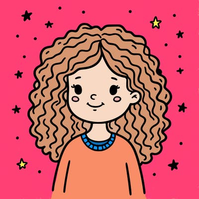 girl with curly hair