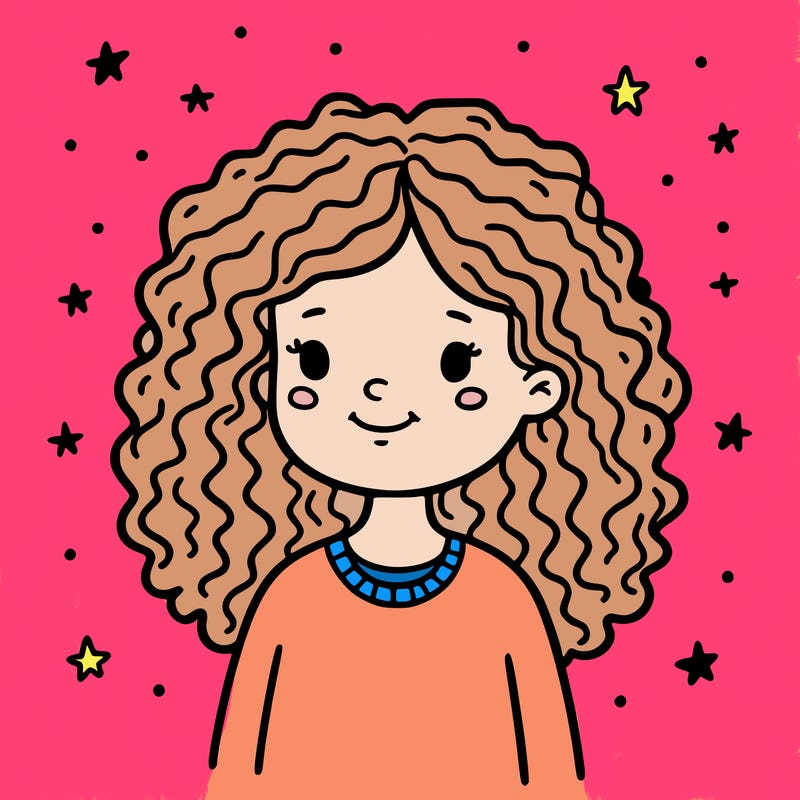 girl with curly hair