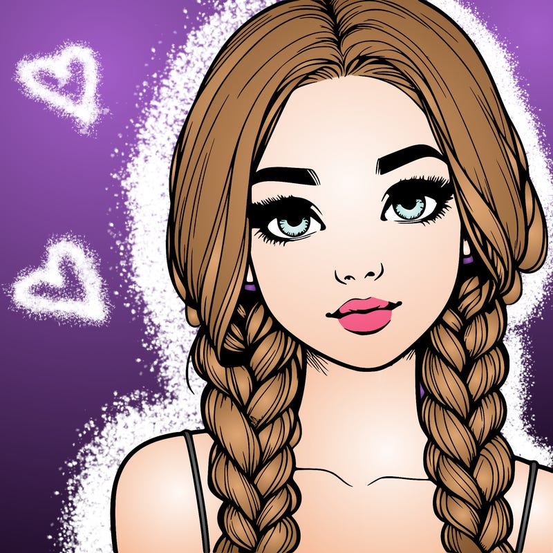 realistic girl with braids