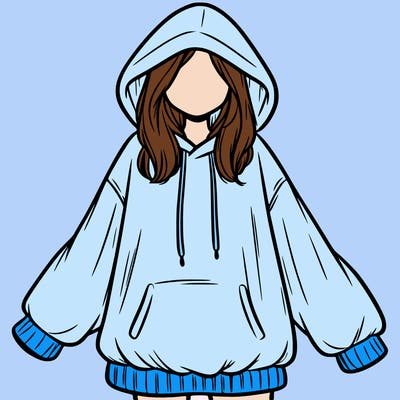 girl in oversized hoodie