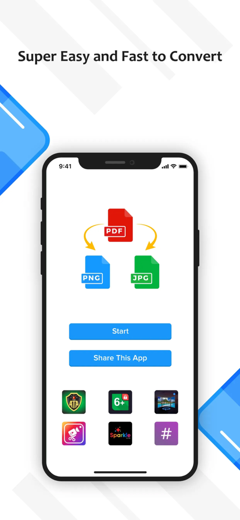 PDF to JPG or PNG Converter - Pantalla de inicio de la aplicación Convertidor de PDF a JPG o PNG mostrando opciones de conversión