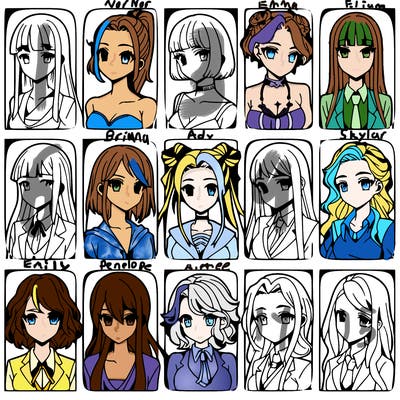 girls that look diffrent anime