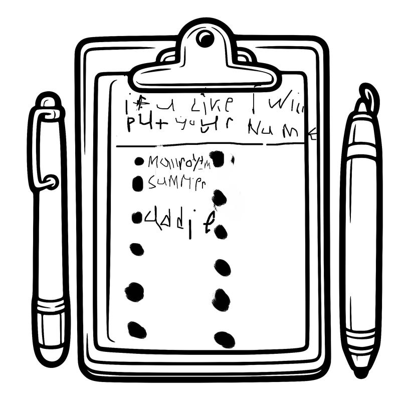 blank clip board with pen