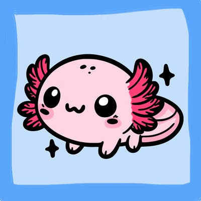 cute easy baby axolotl