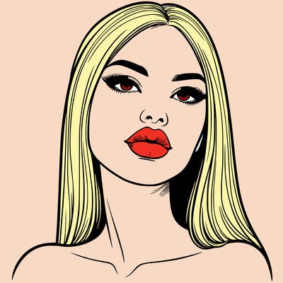 realistic woman with full lips