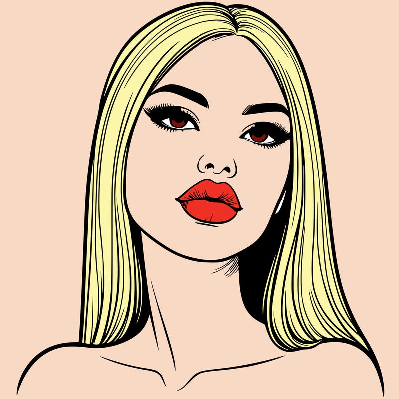 realistic woman with full lips