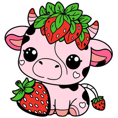 cute strawberry cow