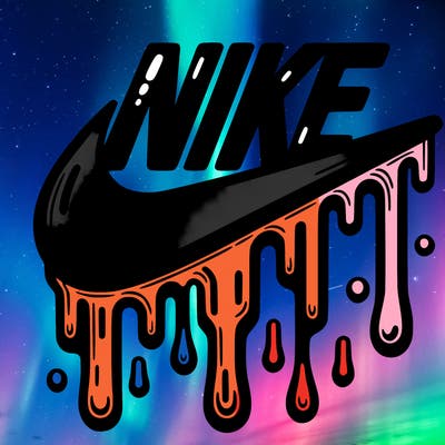 dripping nike logo