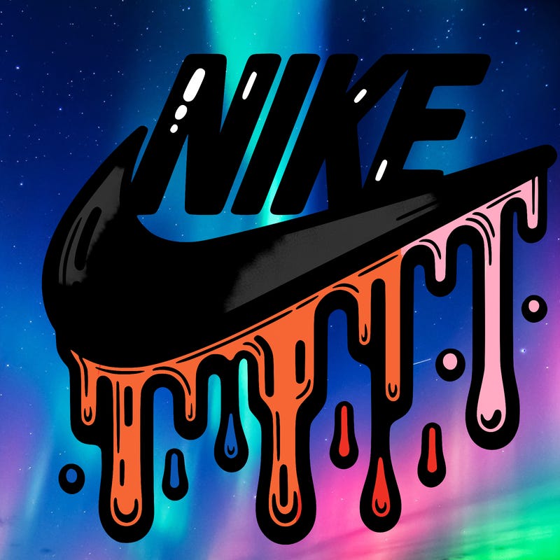 dripping nike logo