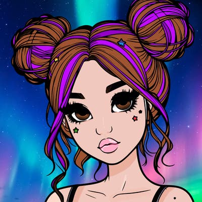 realistic girl with space buns