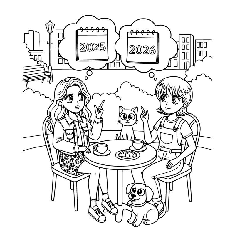 two girls about 21 22 are thinking if 2025 was better or 2026 is gunna be better