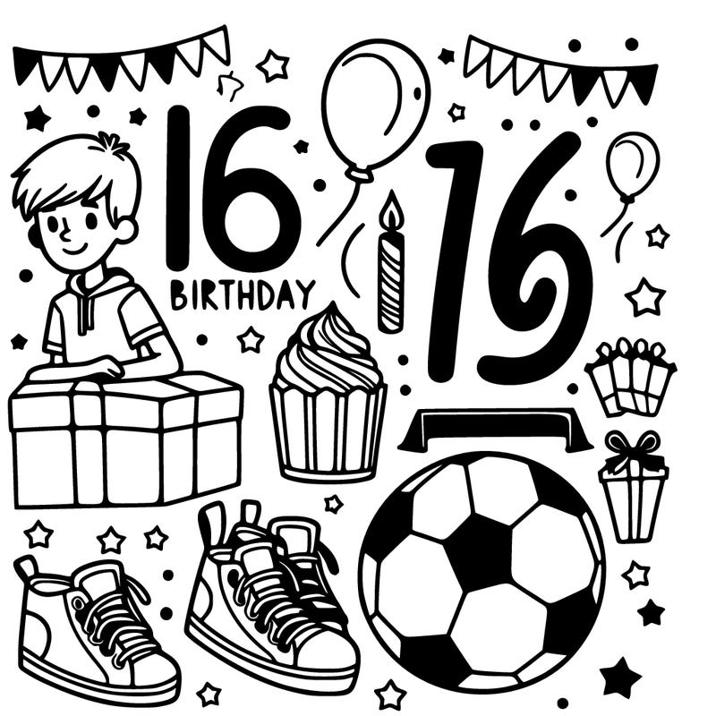 16th birthday and soccer themed