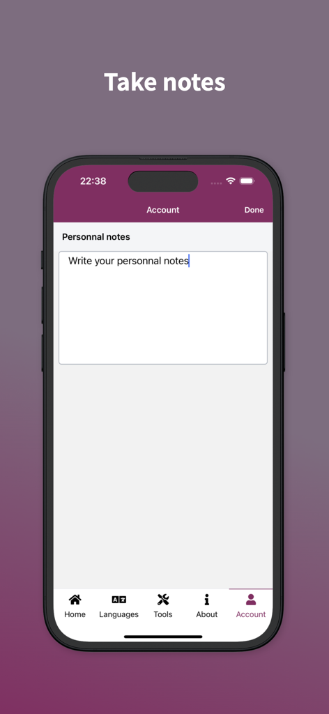 메디글롯 모바일 앱 개인 메모 인터페이스