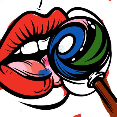 lips with lollipop