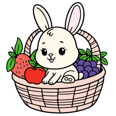 bunny in a fruit basket