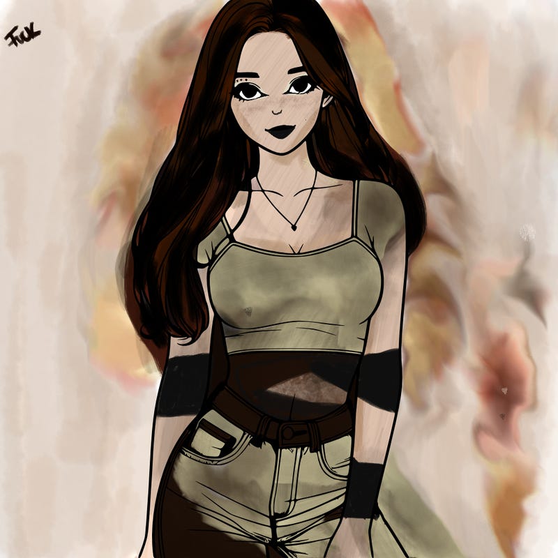 realistic girl wearing a crop top and jeans
