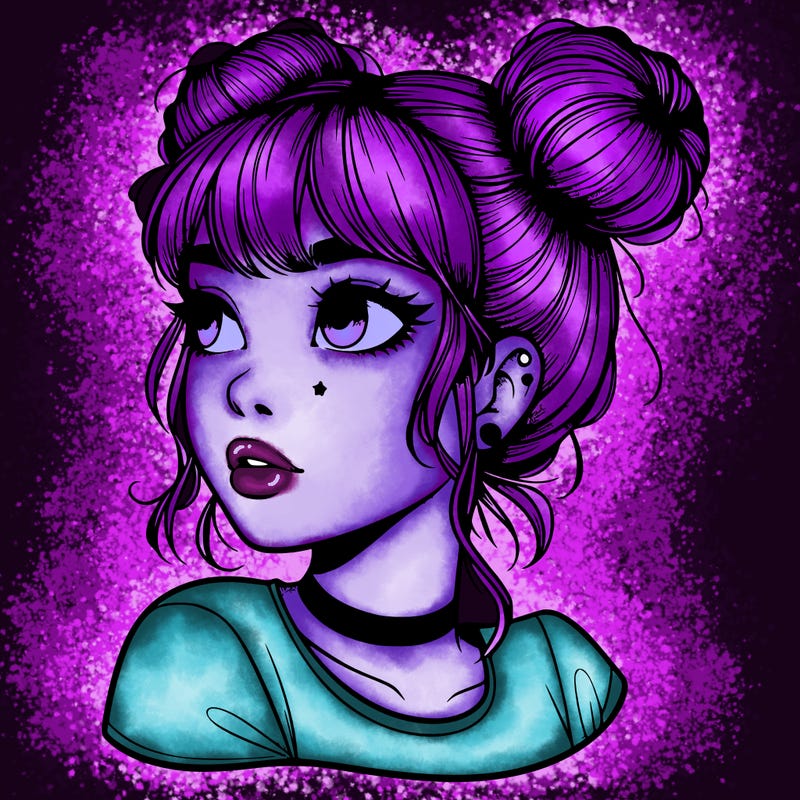 realistic girl with spacebuns