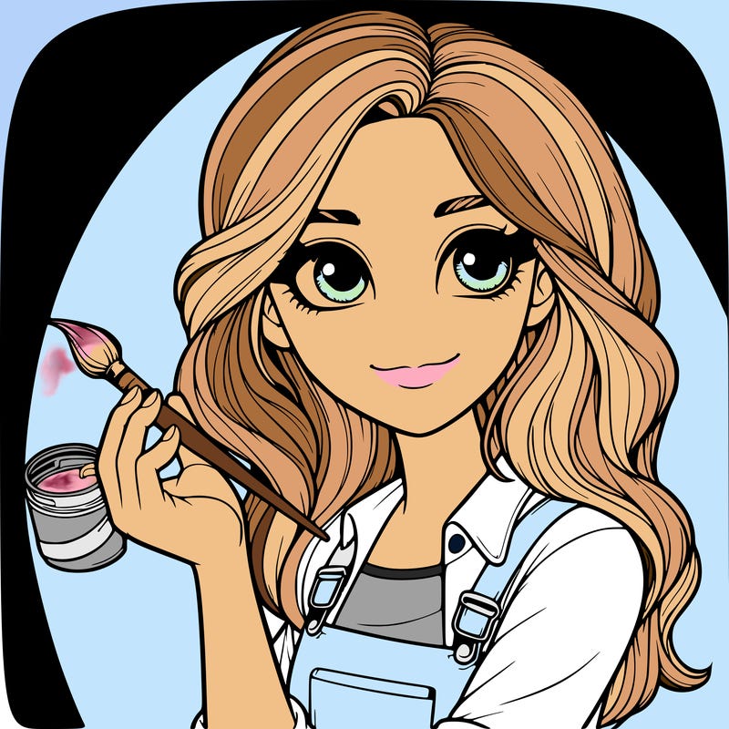 realistic girl with a paintbrush