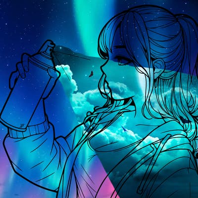 a realistic girl spray, painting