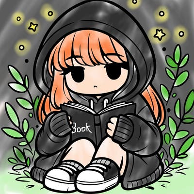 girl in oversized hoodie reading a book