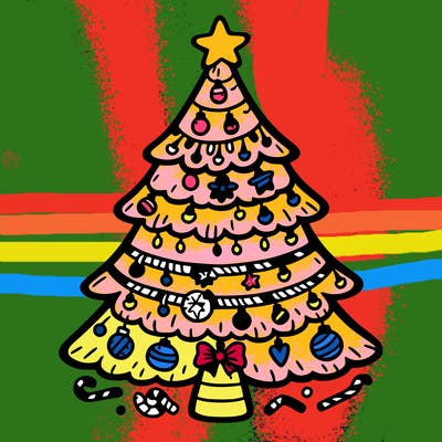 christmas tree with lots of details