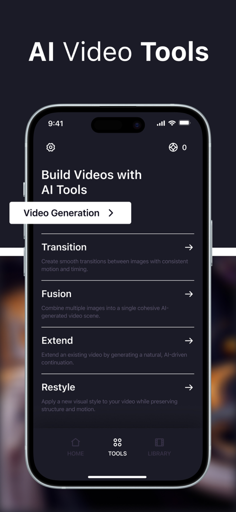 Runway AI Creation - Interface of Runway AI Creation app showing video generation and editing tools
