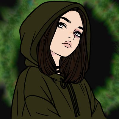 a realistic girl in a hoodie